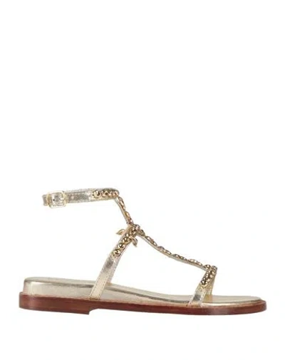 Emanuélle Vee Woman Sandals Platinum Size 6 Leather In Neutral