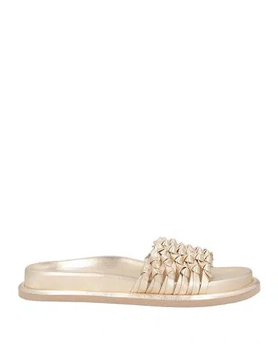 Emanuélle Vee Woman Sandals Platinum Size 8 Soft Leather In Grey