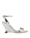 Emanuélle Vee Woman Sandals Silver Size 6 Leather In Silver