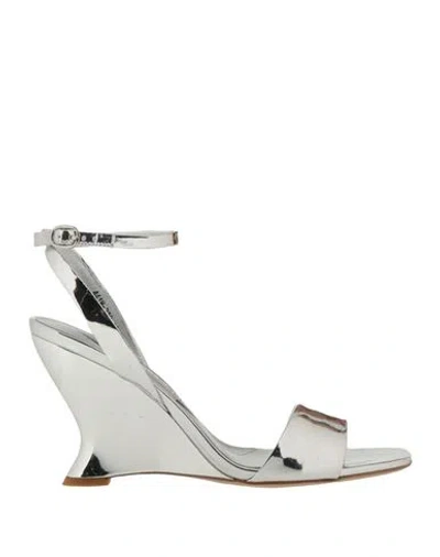 Emanuélle Vee Woman Sandals Silver Size 6 Leather