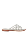 Emanuélle Vee Woman Sandals Silver Size 6 Textile Fibers