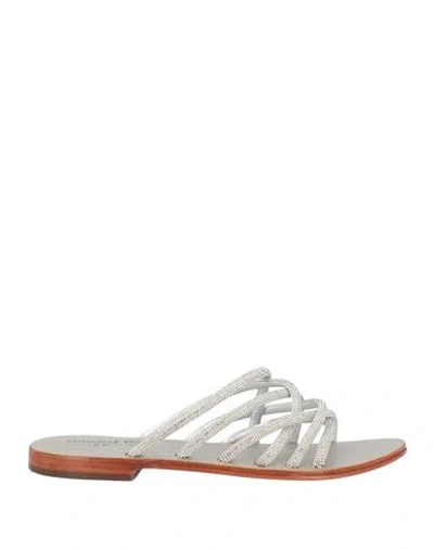 Emanuélle Vee Woman Sandals Silver Size 6 Textile Fibers