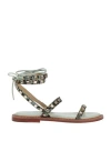 Emanuélle Vee Woman Sandals Sky Blue Size 8 Leather In Blue