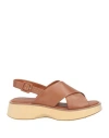 Emanuélle Vee Woman Sandals Tan Size 11 Leather