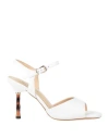 Emanuélle Vee Woman Sandals White Size 10 Leather In White