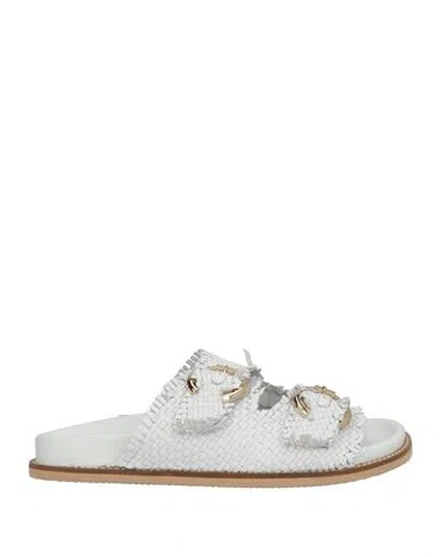 Emanuélle Vee Woman Sandals White Size 7 Leather