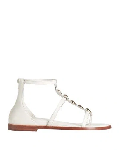 Emanuélle Vee Woman Sandals White Size 8 Leather