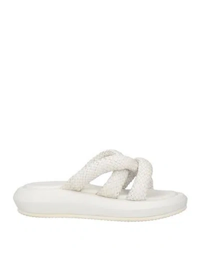 Emanuélle Vee Woman Sandals White Size 9 Soft Leather In White