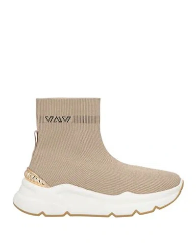 Emanuélle Vee Woman Sneakers Beige Size 6 Textile Fibers