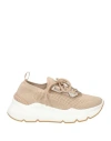 Emanuélle Vee Woman Sneakers Beige Size 8 Textile Fibers In Nude