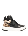 Emanuélle Vee Woman Sneakers Black Size 7 Leather, Textile Fibers In Black