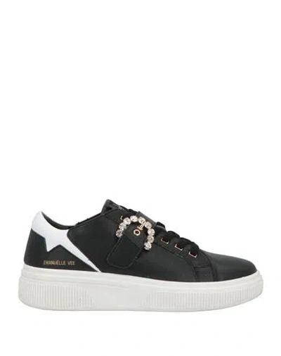 Emanuélle Vee Woman Sneakers Black Size 9 Leather