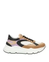 Emanuélle Vee Woman Sneakers Camel Size 8 Leather In Sand