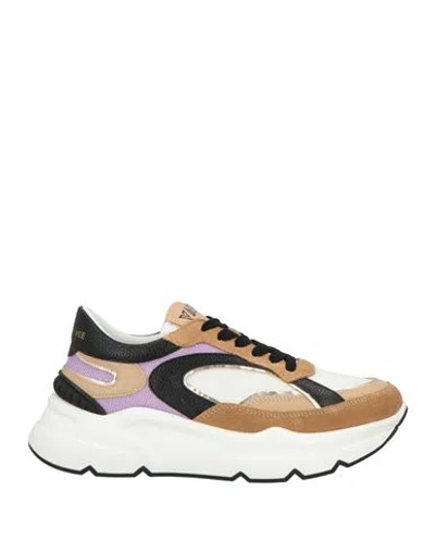 Emanuélle Vee Woman Sneakers Camel Size 8 Leather In Sand