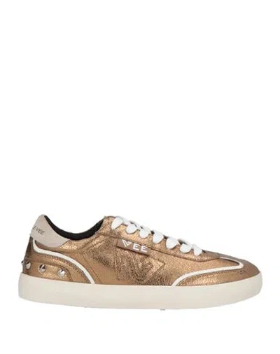 Emanuélle Vee Woman Sneakers Gold Size 8 Leather