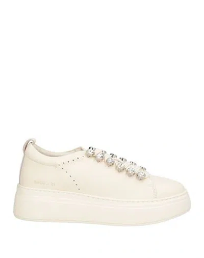 Emanuélle Vee Woman Sneakers Ivory Size 8 Leather In White