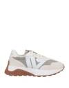 Emanuélle Vee Woman Sneakers Light Grey Size 6 Leather, Textile Fibers In Grey