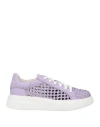 EMANUÉLLE VEE EMANUÉLLE VEE WOMAN SNEAKERS LILAC SIZE 6 LEATHER