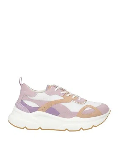 Emanuélle Vee Woman Sneakers Lilac Size 6 Leather, Textile Fibers In Multi