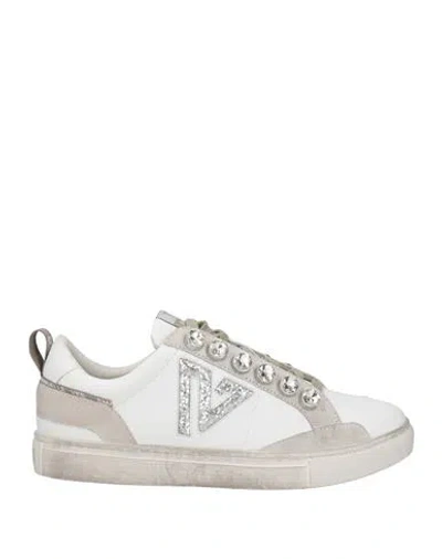 Emanuélle Vee Woman Sneakers Off White Size 6 Leather, Textile Fibers