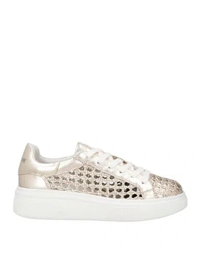 Emanuélle Vee Woman Sneakers Platinum Size 6 Leather In Grey