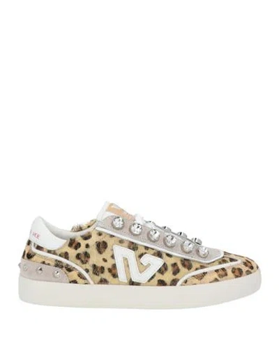 Emanuélle Vee Woman Sneakers Sand Size 7 Leather In Brown