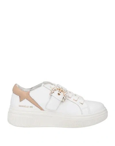 Emanuélle Vee Woman Sneakers White Size 11 Leather