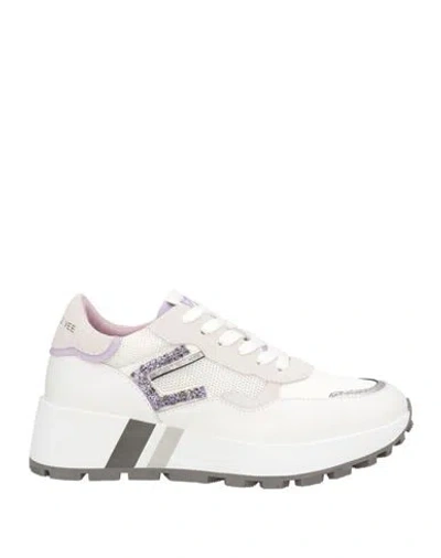 Emanuélle Vee Woman Sneakers White Size 11 Leather, Textile Fibers