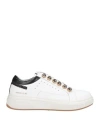 Emanuélle Vee Woman Sneakers White Size 6 Leather, Synthetisches Material In White