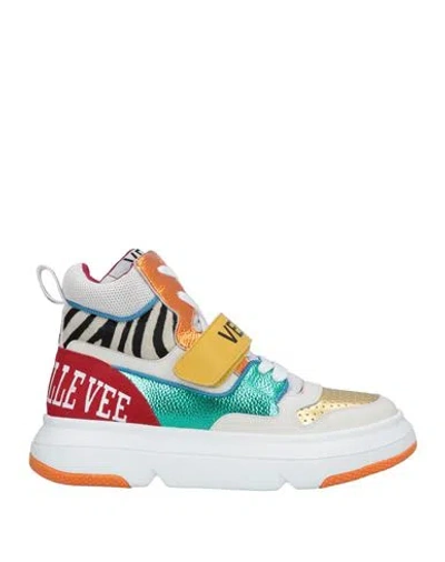Emanuélle Vee Woman Sneakers White Size 6 Leather, Textile Fibers