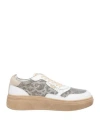 Emanuélle Vee Woman Sneakers White Size 8 Leather, Textile Fibers In White