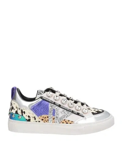 Emanuélle Vee Woman Sneakers White Size 8 Leather, Textile Fibers
