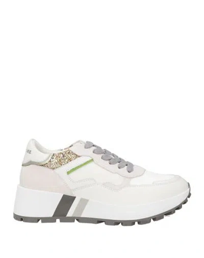 Emanuélle Vee Woman Sneakers White Size 8 Leather, Textile Fibers