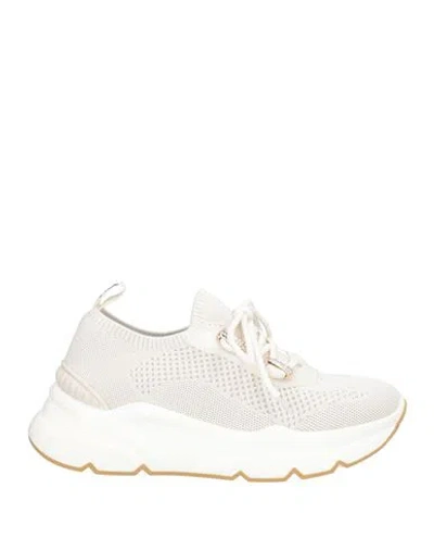 Emanuélle Vee Woman Sneakers White Size 8 Textile Fibers, Leather