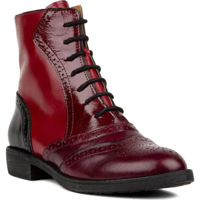 Embassy London Brick Lane Water Resistant Ankle Boot In Red