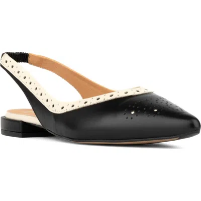 Embassy London Holly Pointed Toe Slingback Flat In Black