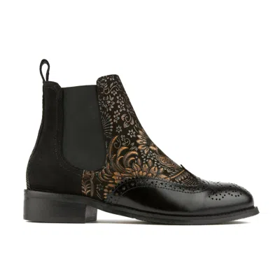 Embassy London Usa Black / Gold Mamacita - Black & Gold - Womens Ankle Boots In Black/gold