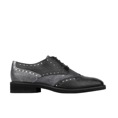Embassy London Usa Black / Grey Eton - Black & Grey - Womens Oxford Shoes In Black/grey