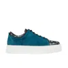 Embassy London Usa Camila - Blue & Blue Flowers - Womens Designer Sneakers In Blue