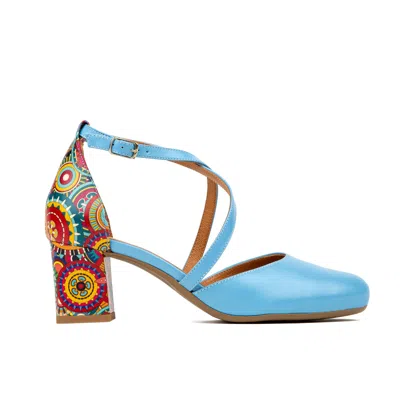 Embassy London Usa Dannii - Light Blue Signature - Womens Designer Heels