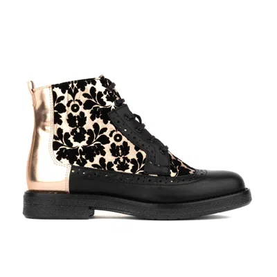 Embassy London Usa Gold / Black Hatter - Black & Rose Gold - Womens Ankle Boots In Gold/black