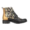 Embassy London Usa Gold / Black Milliner - Black & Gold Shimmer - Womens Ankle Boots In Gold/black