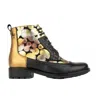 Embassy London Usa Gold / Black Milliner Wool - Black & Gold Sphere - Womens Ankle Boots In Gold/black