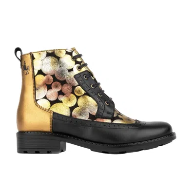 Embassy London Usa Gold / Black Milliner Wool - Black & Gold Sphere - Womens Ankle Boots In Gold/black