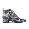 Embassy London Usa Iris - Blue Snake - Women's Leather Ankle Boot With Soft Insoles In Blue