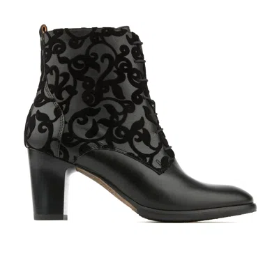 Embassy London Usa Merlin - Black Floral - Women's Ankle Boots