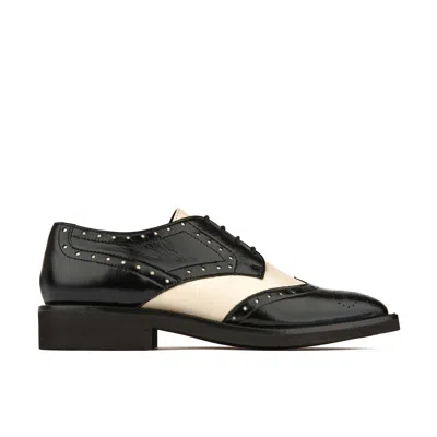 Embassy London Usa Neutrals / Black Eton - Black & Cream - Womens Oxfords
