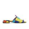 Embassy London Usa South Beach - Bright Multi Groovy - Womens Mule Slides In Black/white
