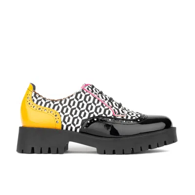 Embassy London Usa Women's Artisan - Black & White & Yellow Hexa
