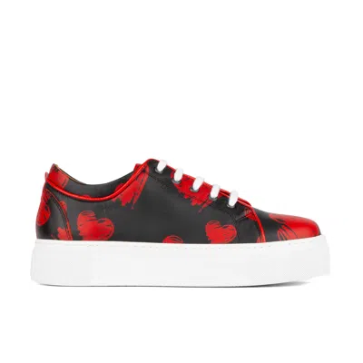 Embassy London Usa Women's Black / Red Camila - Lovehearts In Black/red